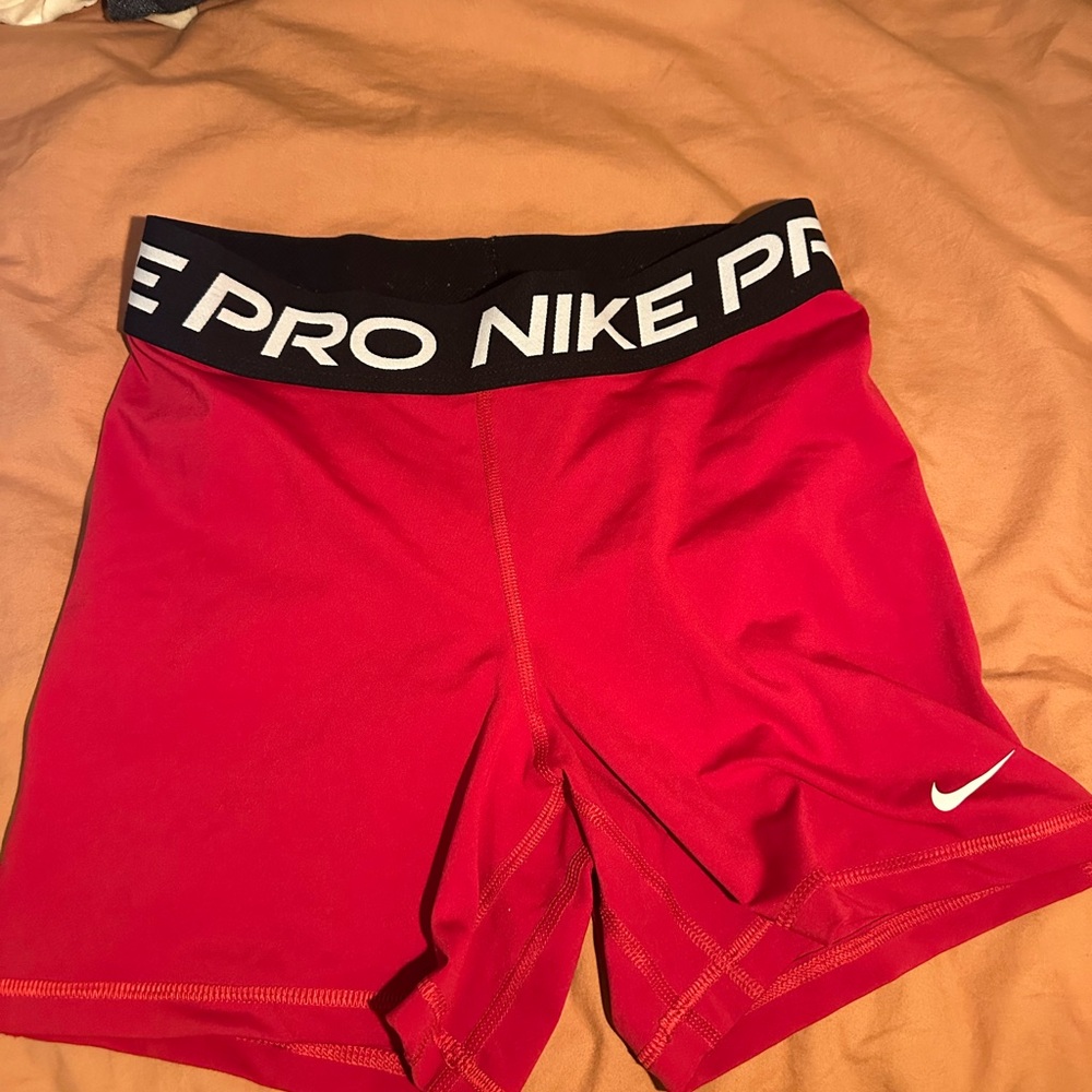 Nike Red Athletic Shorts Lightweight Breathable Design